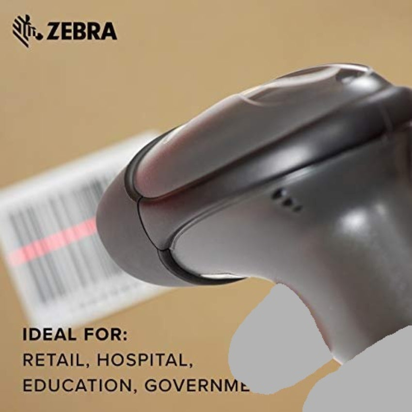 Symbol Zebra LS2208 Series Corded Handheld Standard Range Laser Scanner Kit with Gooseneck Stand and Cable Twilight Black LS2208 - SR20007R - NA - EOM - POS