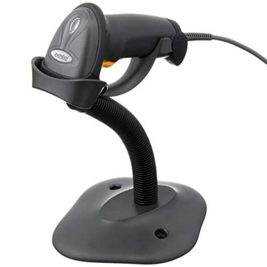 Symbol Zebra LS2208 Series Corded Handheld Standard Range Laser Scanner Kit with Gooseneck Stand and Cable Twilight Black LS2208 - SR20007R - NA - EOM - POS