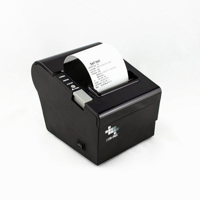 EOM-POS EOM-200 thermal receipt printer with auto-cutter printing a receipt