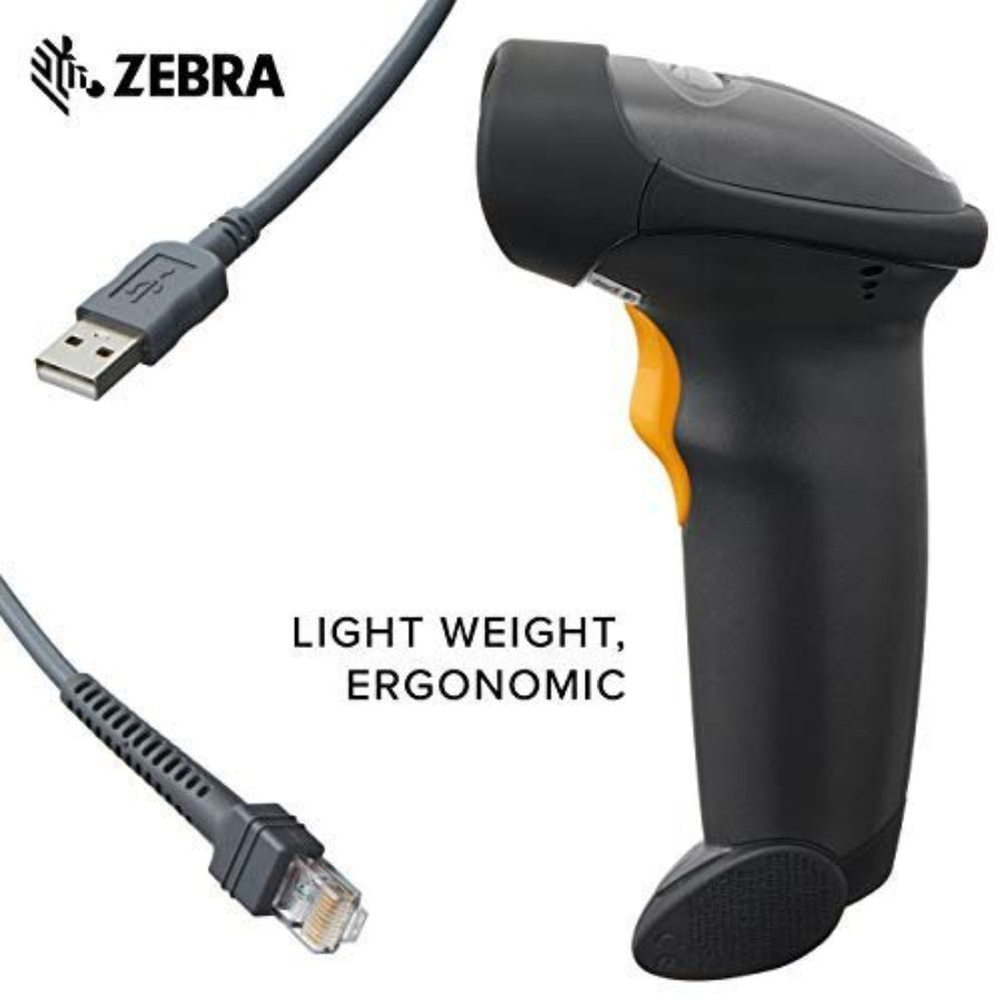 Symbol Zebra LS2208 Series Corded Handheld Standard Range Laser Scanner Kit with Gooseneck Stand and Cable Twilight Black LS2208 - SR20007R - NA - EOM - POS